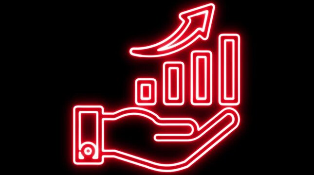 Futuristic Neon Light Graph Animation with Data Click Effects