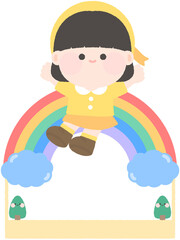 유치원 어린이집 어린이날 신학기 이름표 무지개 이름표 도안 일러스트