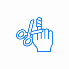 finger bandage scissors icon sign vector
