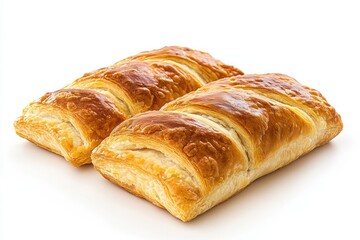 Pastry isolated on a plate with a white background. AI generated illustration.