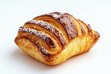 Pastry isolated on a plate with a white background. AI generated illustration.