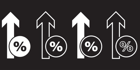Cost reduction icon linear logo mark in black and white