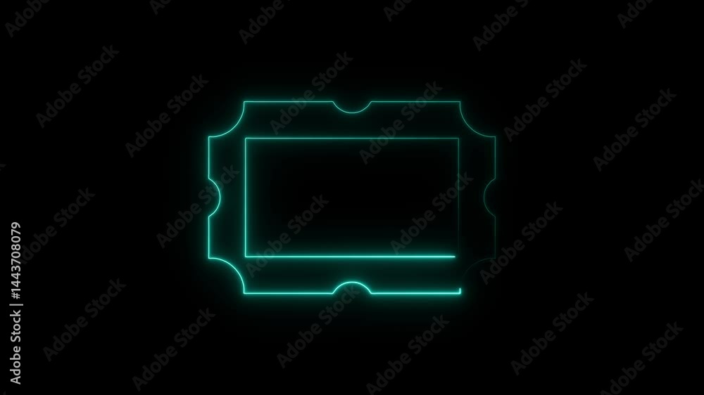 Poster animation of glowing neon rectangles abstract background. abstract glowing blue neon rectangle borde