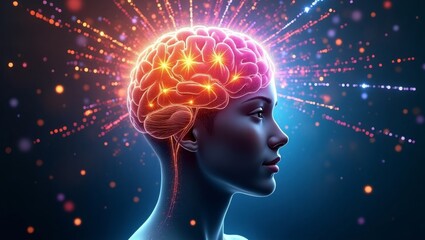 Obraz premium Vibrant brain connectivity