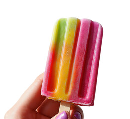 Enjoying colorful popsicle treats summer vibes food isolated on transparent background