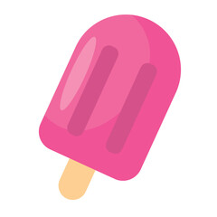 Pink popsicle summer treat. Vector