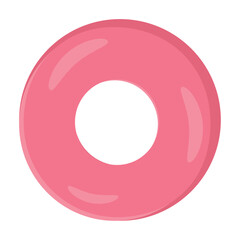 Pink inflatable swim ring. Vector