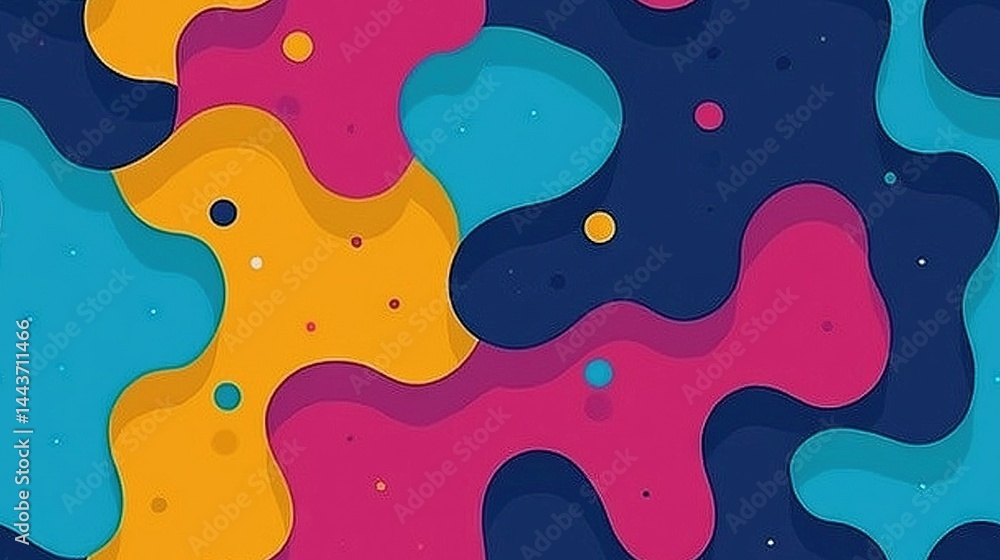 Aufkleber a vibrant abstract background featuring a wavy pattern, adorned with numerous colorful bubbles the h