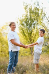 Fototapeta premium Happy grandmother with grandson together