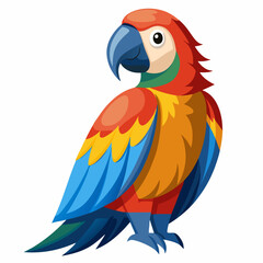 Fototapeta premium parrot on white background Vector icon illustration silhouette Graphics design image white background