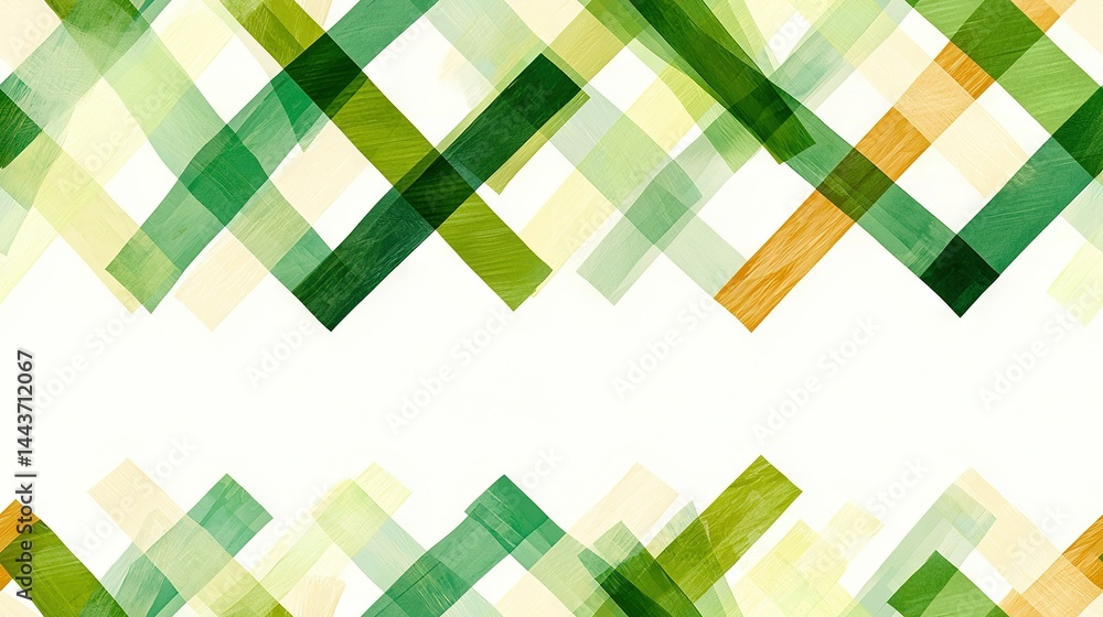 Poster a white background with a green and yellow checkerboard pattern on the bottom of the image