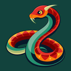 Fototapeta premium snake in the shape of a snake Vector icon illustration silhouette Graphics design image white background