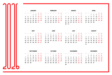 Calendar Layout Grid 2026 - Monthly Calendar Template