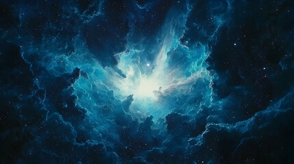 Cosmic Nebula, Bright Core, Space Exploration, Background Stars, Science Fiction Artwork