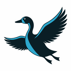 Fototapeta premium duck isolated on white background Vector icon illustration silhouette Graphics design image white background