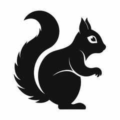 squirrel with nuts Vector icon illustration silhouette Graphics design image white background