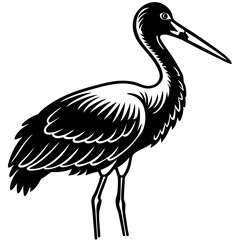 Obraz premium illustration of a storkVector icon illustration silhouette Graphics design image white background