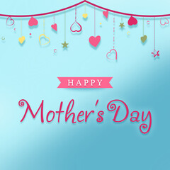 Happy Mothers day blue background