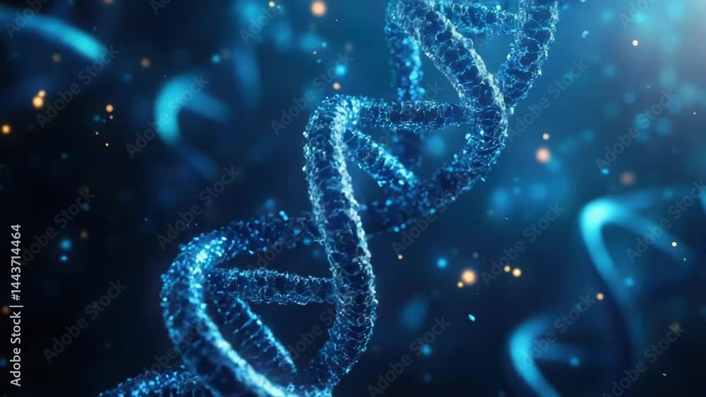 Aufkleber A microscopic view of two complementary strands of DNA intertwined, often used in scientific and educational contexts