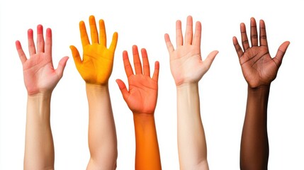 United in diversity hands raised in unity