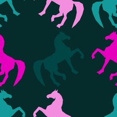 Christmas animals seamless horse pattern for wrapping paper and fabrics