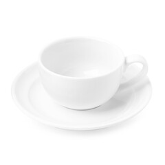 Fototapeta premium Coffee cup and saucer isolated on white