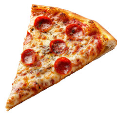 Enjoy delicious pepperoni pizza slice kitchen food isolated on transparent background