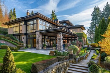 Obraz premium Exterior of a modern luxury home