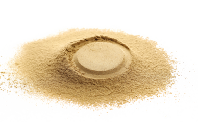Aloe vera organic powder pile isolated on white background