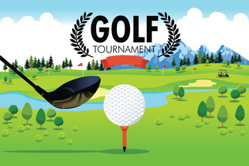 Golf Tournament Poster Background Vector Illustration
