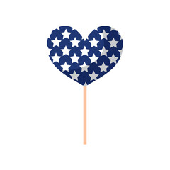Heart star candy stick. Vector