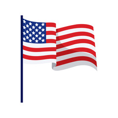 Waving small usa flag. Vector