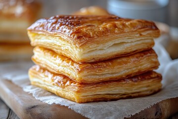 Puff pastry. AI generated illustration.