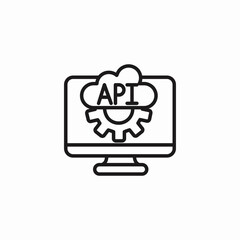 api integration computer icon sign vector