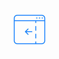 browser back icon sign vector