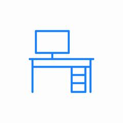 computer desk icon sign vector