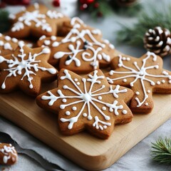 Christmas gingerbread or New Year cookies, homemade.
