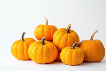 Obraz premium Pumpkins on white background. AI generated illustration.