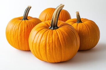 Obraz premium Pumpkins on white background. AI generated illustration.
