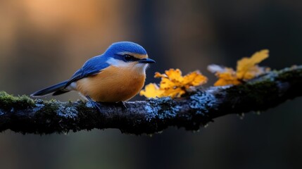 Small bird perched on branch