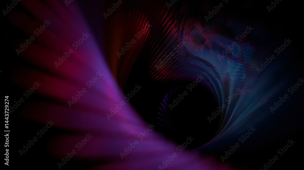 Aufkleber spiral motion design in digital abstract style with depth.