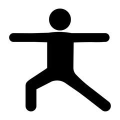 ストレッチ　ヨガ(戦士のポーズ2)　ピクトグラム