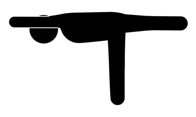 ストレッチ　ヨガ(戦士のポーズ3)　ピクトグラム