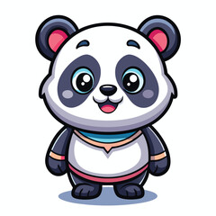 Naklejka premium Cute Panda Cartoon Character