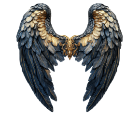 Majestic winged sculpture gallery digital isolated on transparent background
