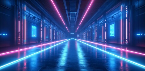 Fototapeta premium The futuristic blueprint for industrial technology is distinguished by glowing orange wiring