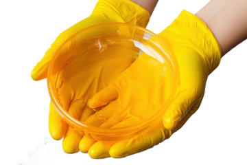 Hands hold a petri dish safely conducting scientific experiments in a lab setting