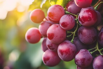 Red grapes. AI generated illustration.