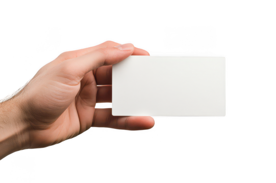Holding a blank card against a transparent background invites creativity and personal expression in various projects - Powered by Adobe