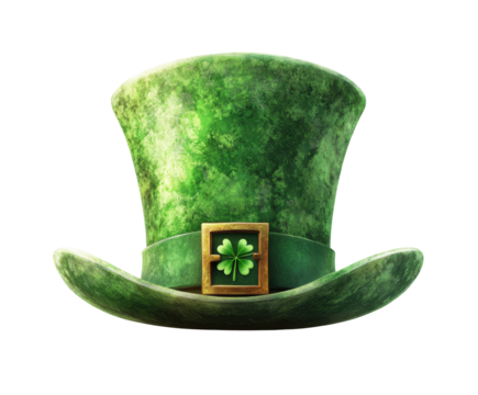 Celebrate st. Patrick's day with a green top hat festive vibes isolated on transparent background